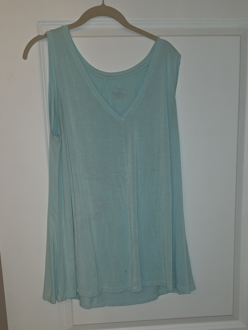 Lane Bryant Light Aqua V-Neck Swing Tank Top